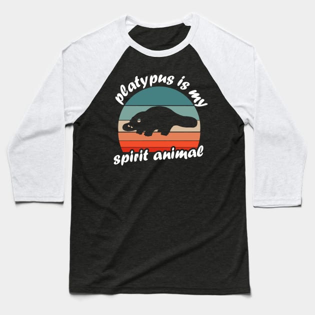 My spirit animal platypus saying late riser Baseball T-Shirt by FindYourFavouriteDesign